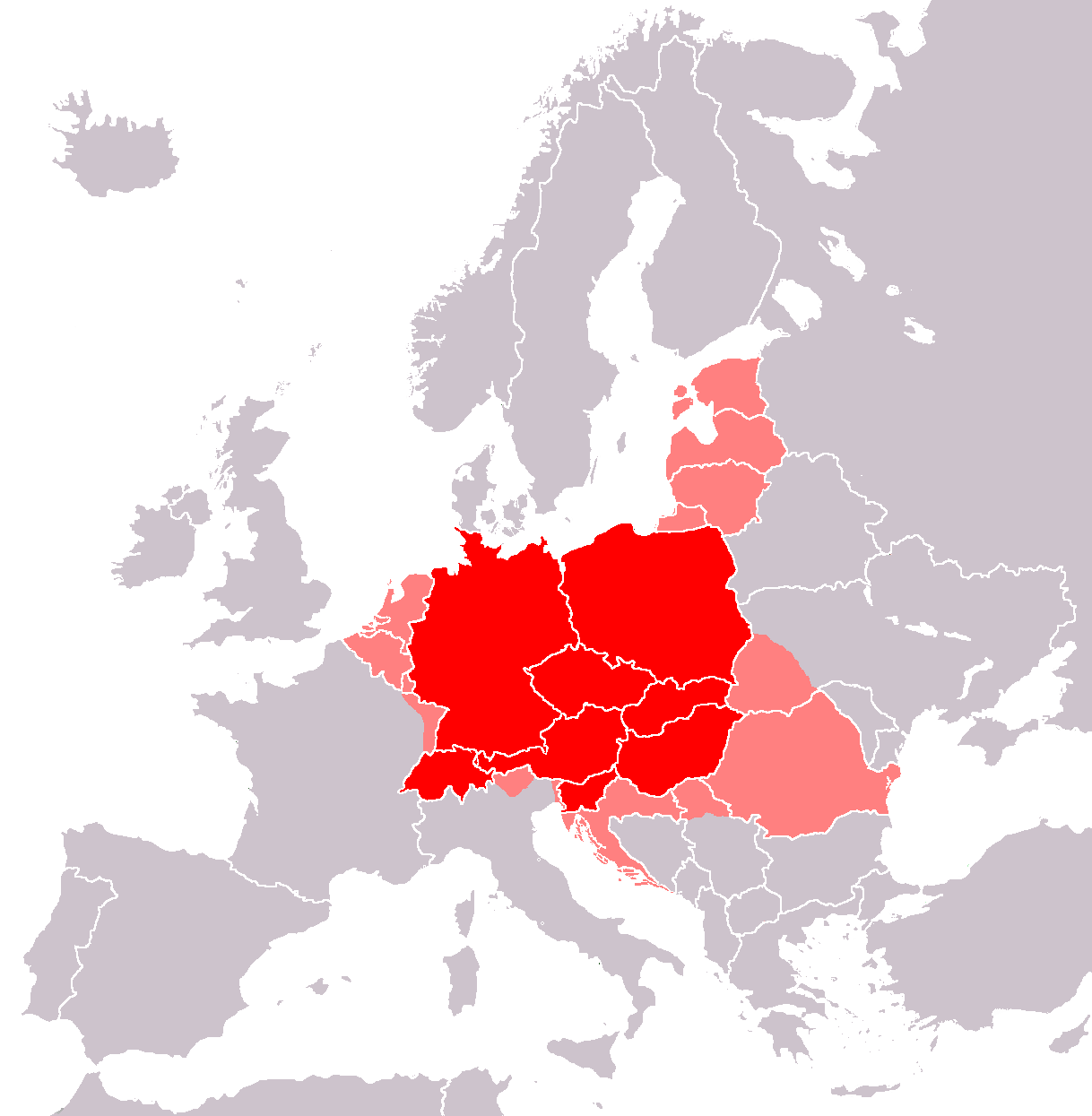 Jedna od mogućih mapa veoma nestabilne "Centralne Evrope". Foto: Wikimedia